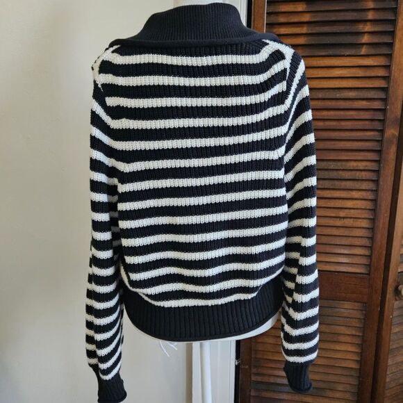J.Crew Striped Sailor Sweater Gold Buttons Cotton Knit Size S - Picture 2 of 6